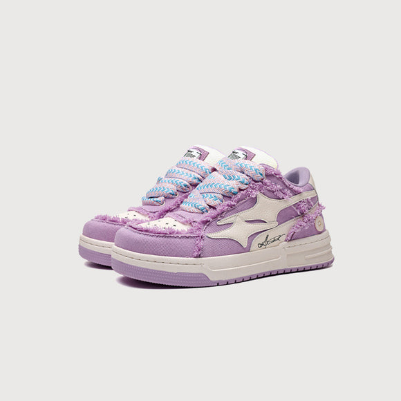 Zapatillas Deportivas Mujer Lavanda Suela Gruesa Estilo Casual