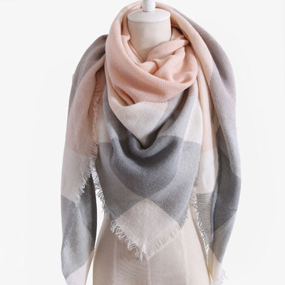 Bufanda Chal Triangular de Cachemira para Invierno - Estilo Europeo y Americano