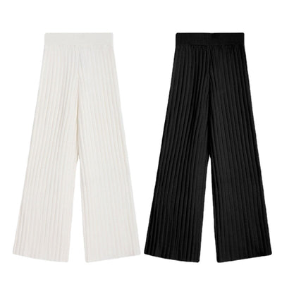 Pantalón Recto Cintura Alta Efecto Colgante en Tejido Acanalado - Image 13