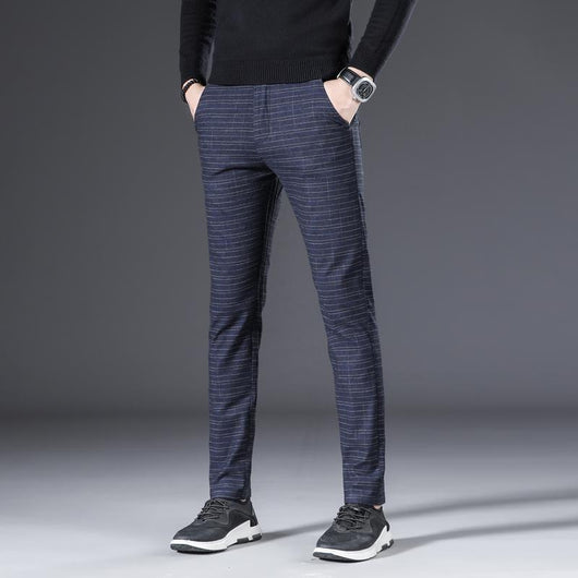 Pantalones Casuales Slim Fit Elásticos con Acabado Cepillado para Hombre - Image 7