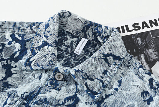 Chaqueta Denim Jacquard para Hombre - Diseño Moderno y Versátil - Image 14