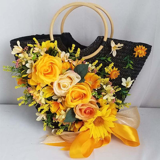 Sombrero de Paja Púrpura con Flor para Mujer - Estilo Raffia - Image 18