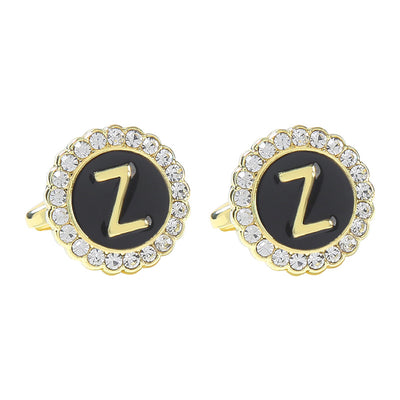 Gemelos Franceses de Diamante Redondo con 26 Letras para Hombre - Image 31