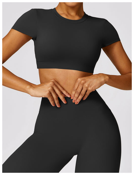 Top Deportivo Ajustado Antiimpacto con Manga Corta para Yoga - Image 19