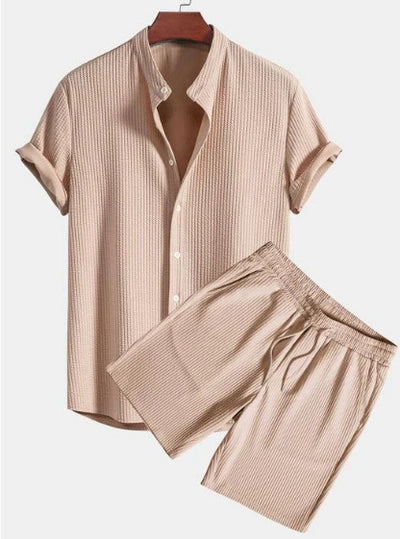 Conjunto de Playa Hombre Dos Piezas - Shorts y Camiseta Rayas Multicolor - Image 12