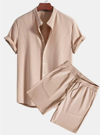 Conjunto de Playa Hombre Dos Piezas - Shorts y Camiseta Rayas Multicolor - Image 12