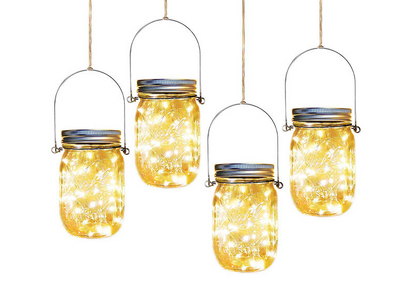 Lámpara Solar para Frasco Mason - Luz Decorativa Colgante para Exterior - Image 13