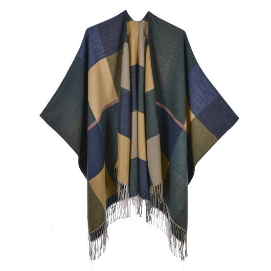 Chal Retro Grueso y Cálido con Textura Jacquard - Estilo Vintage Elegante - Image 32
