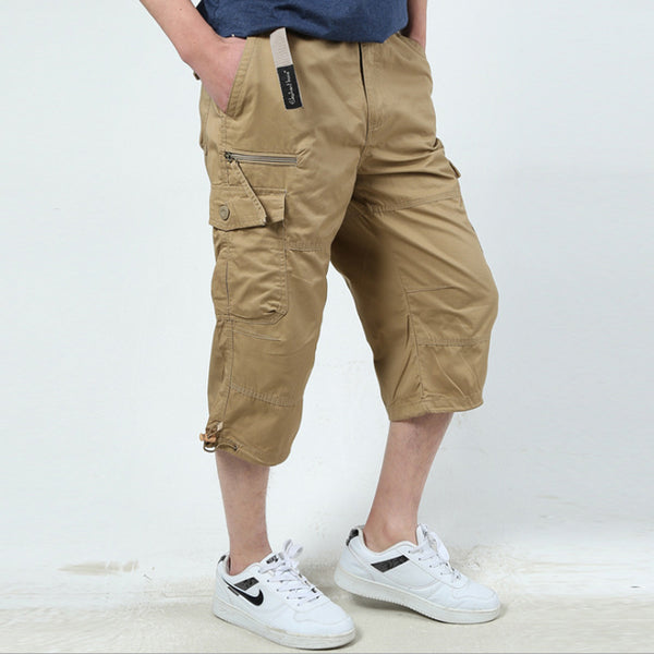 Pantalones Cortos Sueltos Tipo Capri de 7 Puntos para Hombre - Comodidad Estival