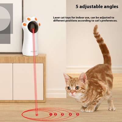 White cat's paw shaped laser toy with orange paw pads and a black laser emitter, labeled "Battery Model." - Image 3