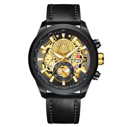 Reloj de Cuarzo para Hombre Dorado Negro Elegancia Empresarial - Image 16
