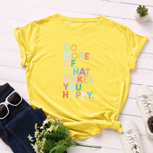Camiseta Suelta de Cuello Redondo con Letras para Mujer - Image 25