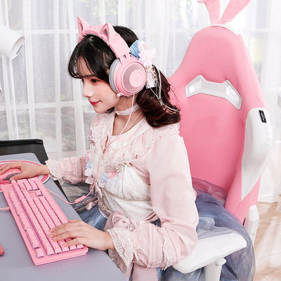 Silla Gamer Rosa para Computadora - Comodidad y Estilo - Image 10