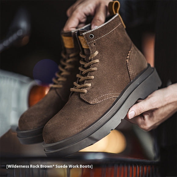 Men's Retro Martin Platform Suede Boots - Urban Casual Style