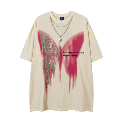Playera para Hombre con Estampado de Mariposa y Cristales Brillantes - Image 12