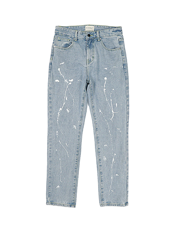 Jeans Rectos con Detalles Salpicados