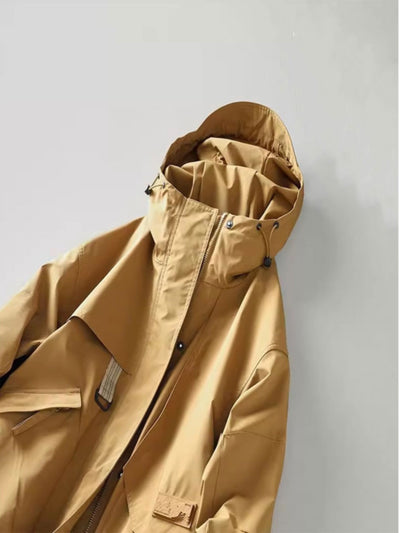 Abrigo Tipo Trench Hombre Primavera Otoño Largo - Image 3