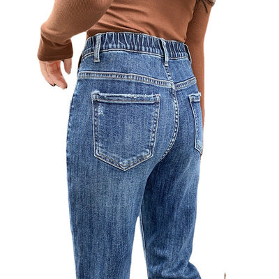 Jeans Azul Gris Sueltos Talla Grande para Mujer - Corte Slim Moderno - Image 9