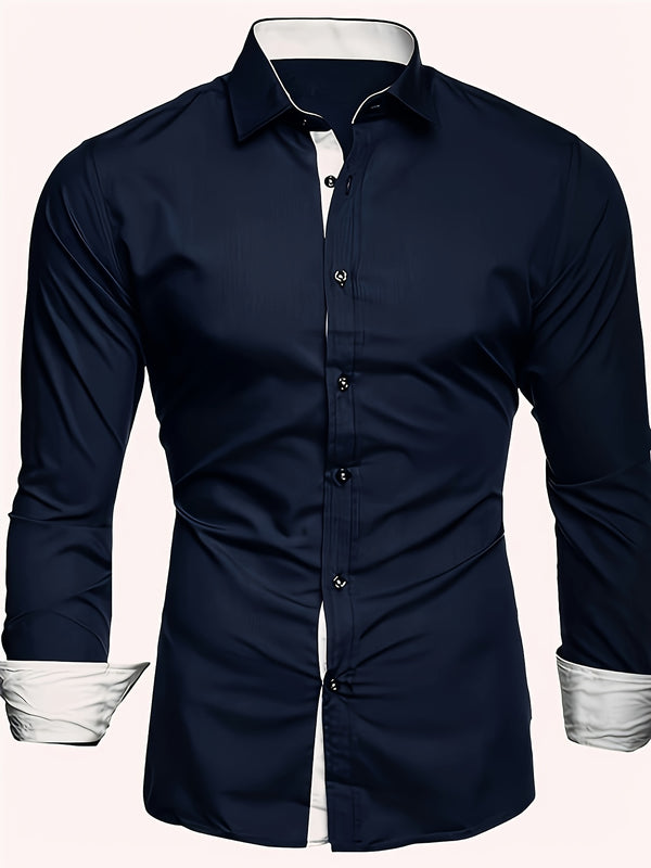 Camisa Manga Larga Bicolor para Adolescentes - Estilo Casual y Moderno