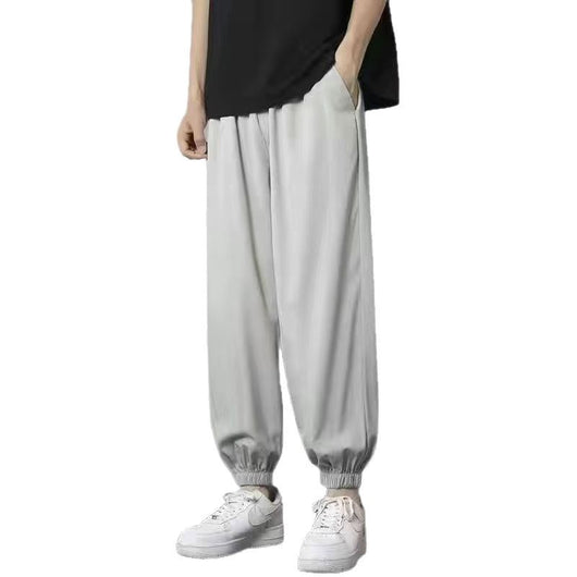 Pantalones Casuales de Seda de Hielo Transpirables Largo Tobillo Hombre Verano - Image 3