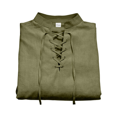 Camisa Henley de Lino Manga Larga para Hombre - Image 28
