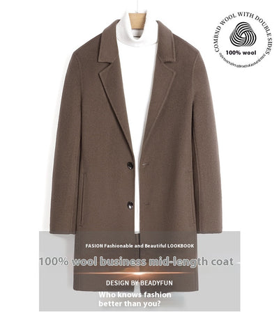 Abrigo Ejecutivo de Lana Pura Corte Slim Gris Oscuro - Image 17