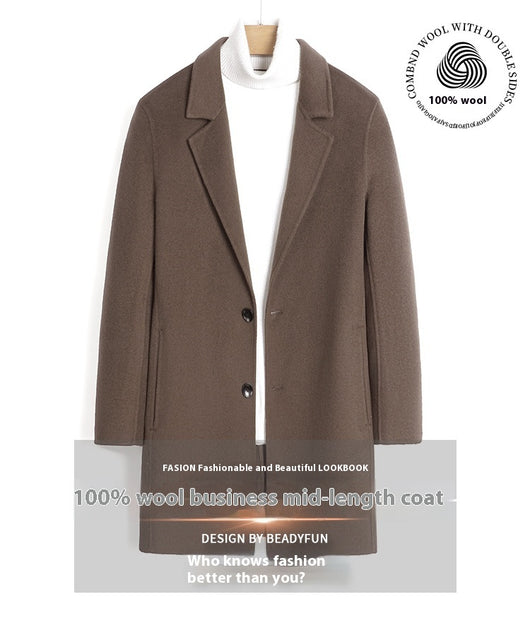 Abrigo Ejecutivo de Lana Pura Corte Slim Gris Oscuro - Image 17