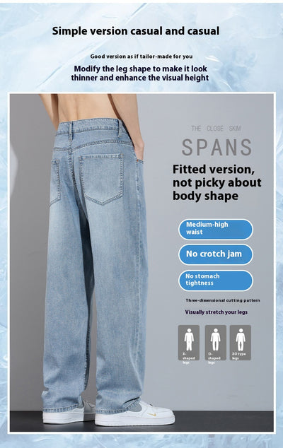 Pantalones Anchos de Seda Helada Casual Transpirables - Image 23