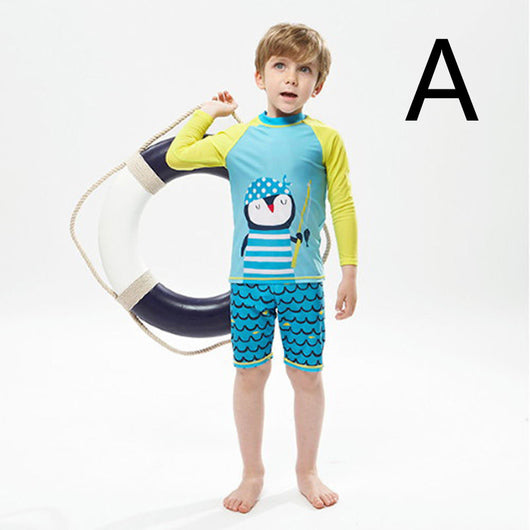 Traje de Baño Infantil Niño Secado Rápido con Diseño Dividido