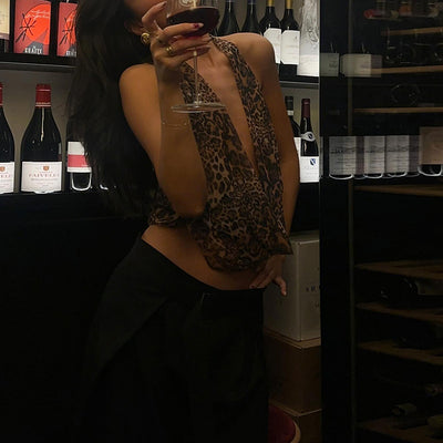 Chaleco Leopardo Sensual sin Mangas con Cordones y Espalda Descubierta - Image 12