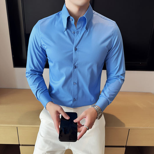 Camisa Manga Larga Talla Grande sin Planchado - Comodidad Profesional - Image 3