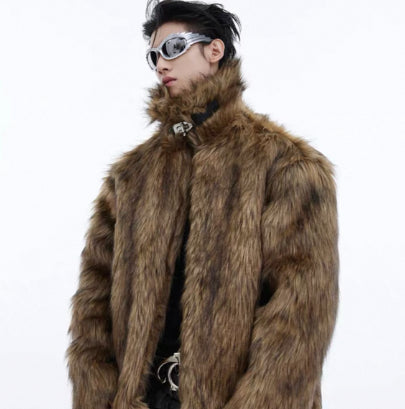 Abrigo de Piel Sintética para Hombre Otoño e Invierno - Image 13
