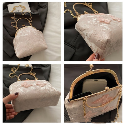 Bolso Messenger Retro de Tela Bordada con Cadena para Mujer - Image 13