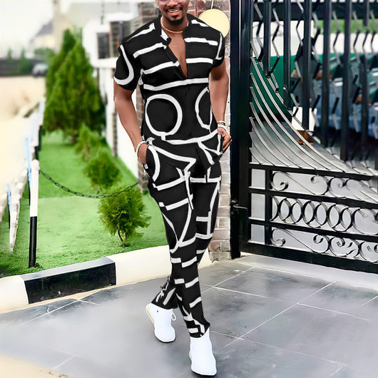 Pantalón Casual con Estampado para Hombre - Traje Versátil - Image 8