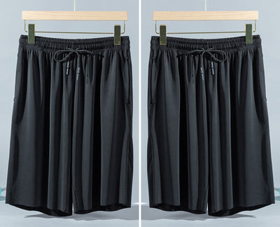 Pantalones Cortos Ice Silk para Hombre - Pijama Veraniego Transpirable de Corte Suelto - Image 11