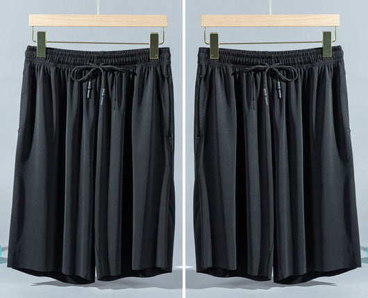 Pantalones Cortos Ice Silk para Hombre - Pijama Veraniego Transpirable de Corte Suelto - Image 11