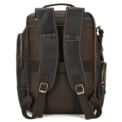 Mochila de Cuero Retro para Hombre - Gran Capacidad y Múltiples Bolsillos - Image 20