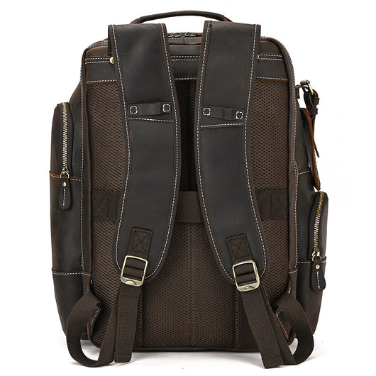 Mochila de Cuero Retro para Hombre - Gran Capacidad y Múltiples Bolsillos - Image 20