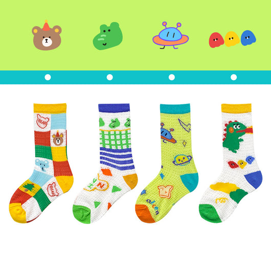 Calcetines Infantiles de Algodón con Ilustraciones Animadas y Malla Transpirable - Image 13