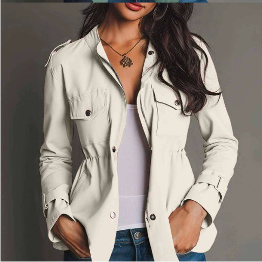 Chaqueta Cortavientos Entallada con Bolsillos para Mujer - Image 7