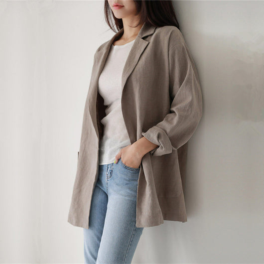 Blazer Casual de un Botón en Color Sólido - Image 11