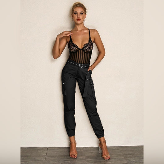 Pantalón Cargo Ajustado de Talle Alto con Puños Ceñidos - Image 21