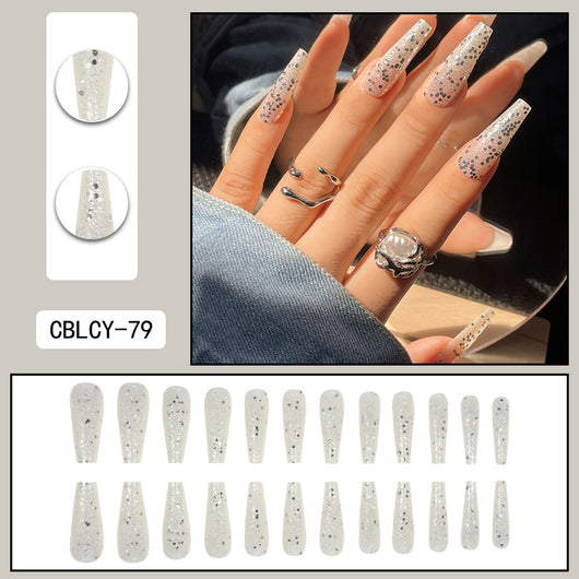 Uñas Postizas Degradado Floral con Efecto Espejo Electroplatado - Image 9