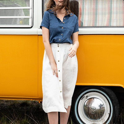 Camisa de Lino Casual de Color Sólido - Image 11