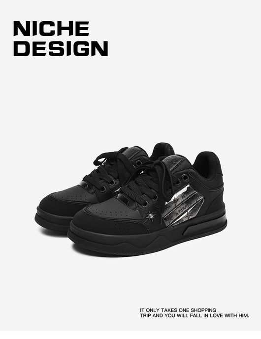 Tenis Plataforma Couple's Negro Estampado Estrella - Moda Urbana Coordinada - Image 10