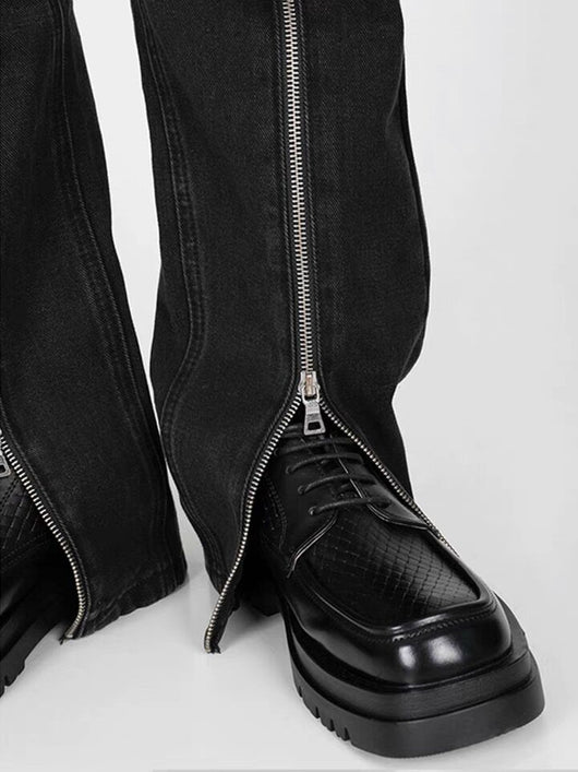 Jeans Rectos Talla Grande con Diseño de Cierre Moderno - Image 6