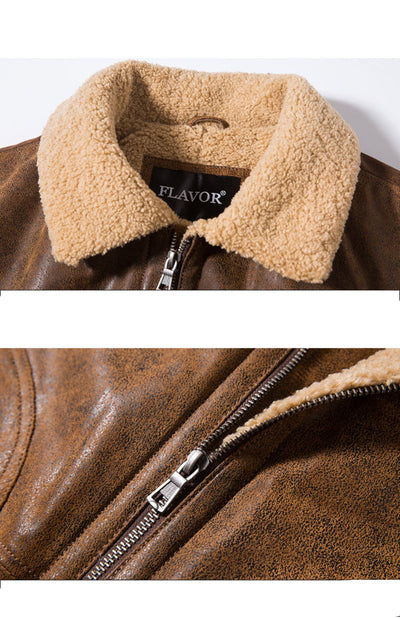 Chaqueta de Cuero Vintage Estilo Casual Americano - Image 26