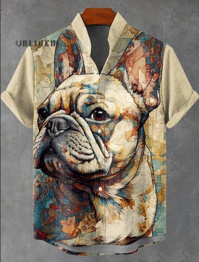 Camisa de Lino Cuello Mao Manga Corta para Hombre - Image 13