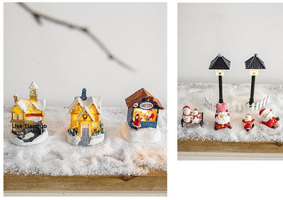Adorno Navideño Cabaña Luminosa con Paisaje en Miniatura - Image 23