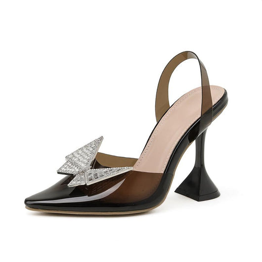Sandalias de Tacón Alto Transparentes con Alas de Mariposa en Strass - Image 6